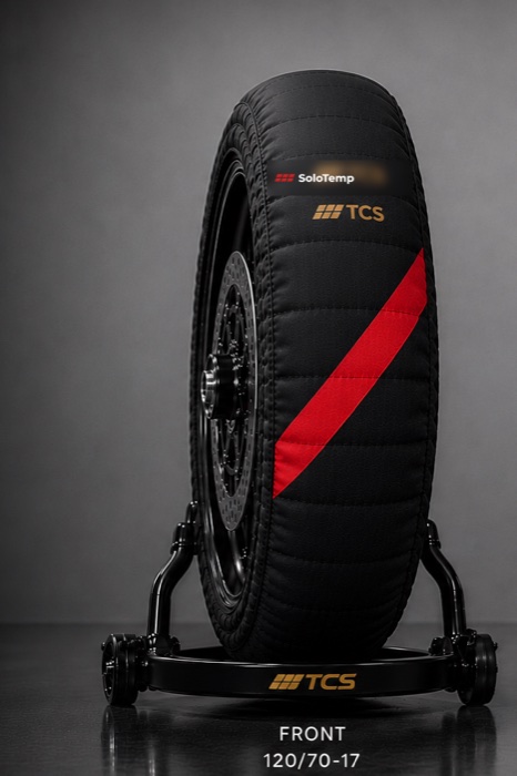 SoloTemp tire warmer, black with red stripe